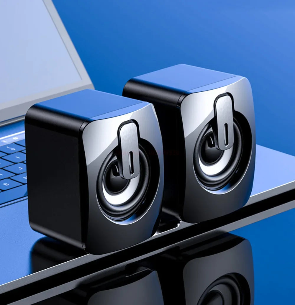 USB Wired Computer Speaker with Microphone — High Fidelity Stereo Desktop