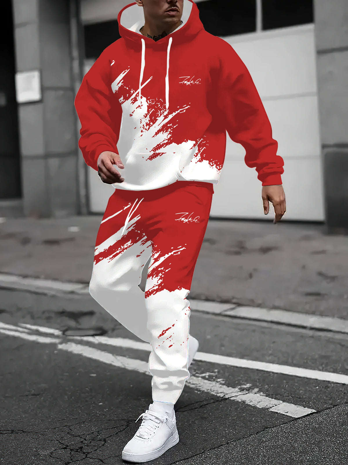 Men's 3D Print Hoodie & Jogger Pants Set – Spring Autumn Street Co-Ord