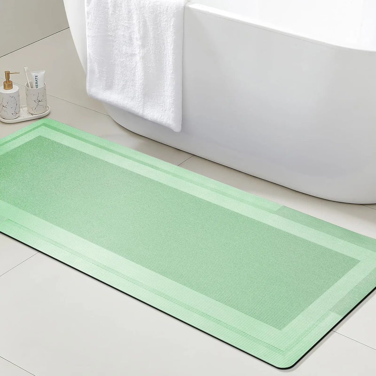 VIKAMA Bathroom Runner Rug – Quick-Dry Ultra Absorbent Non-Slip Bath Mat