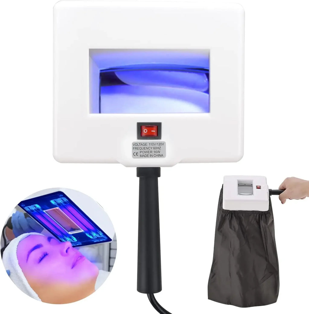 Wood's Lamp UV Skin Analyzer – 365nm UV Light Skin Scanner with 3x Magnifying Lens for Home & Salon Use