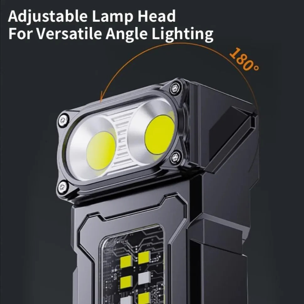 Mini USB Rechargeable LED Flashlight – COB Side Light, Magnetic Tail & Emergency Camping Lantern
