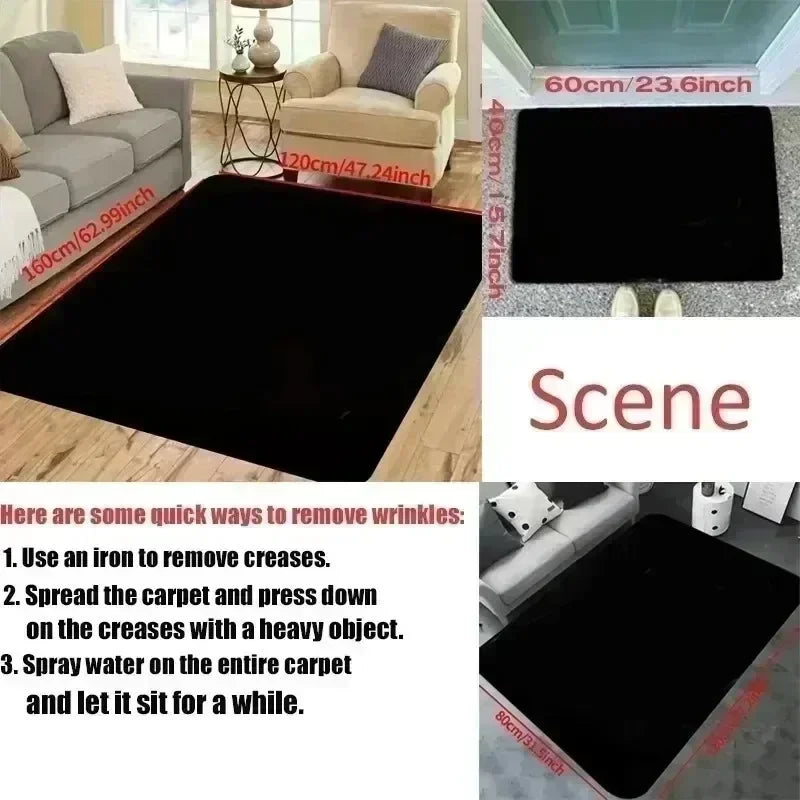 Football Print Area Rug – Black & White Sports Carpet for Bedroom, Living Room & Yoga