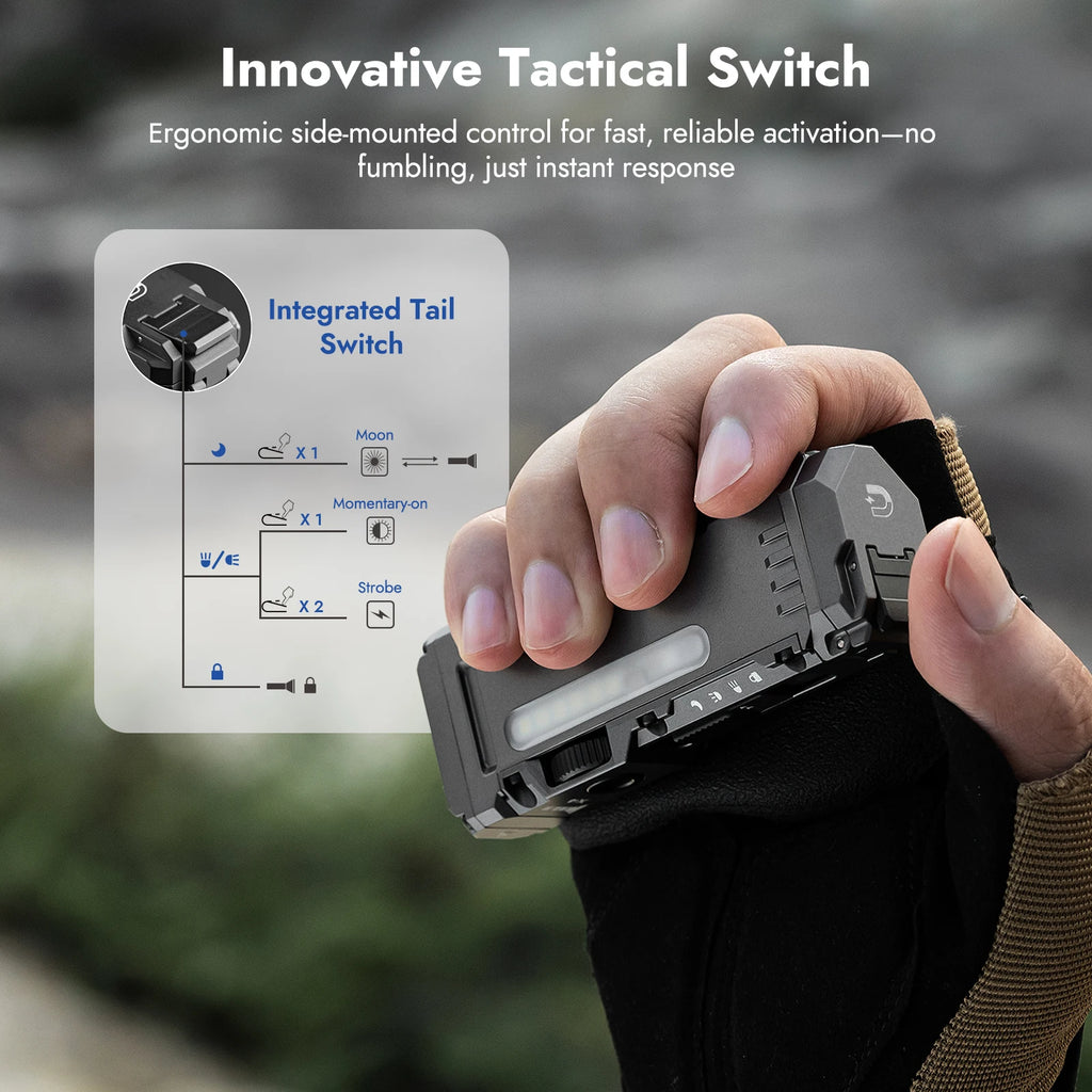 WUBEN X4 EDC Flat Flashlight — 1500 Lumens, RGB Light, Magnetic Base, Tactical Switch, IP68 Waterproof