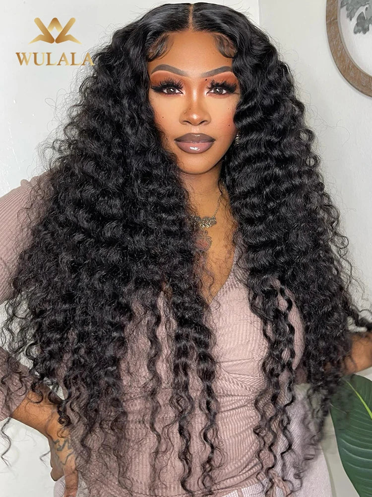 30–36 Inch Deep Wave Lace Front Wig | 13x4 13x6 360 HD Lace Water Wave Curly Human Hair for Women