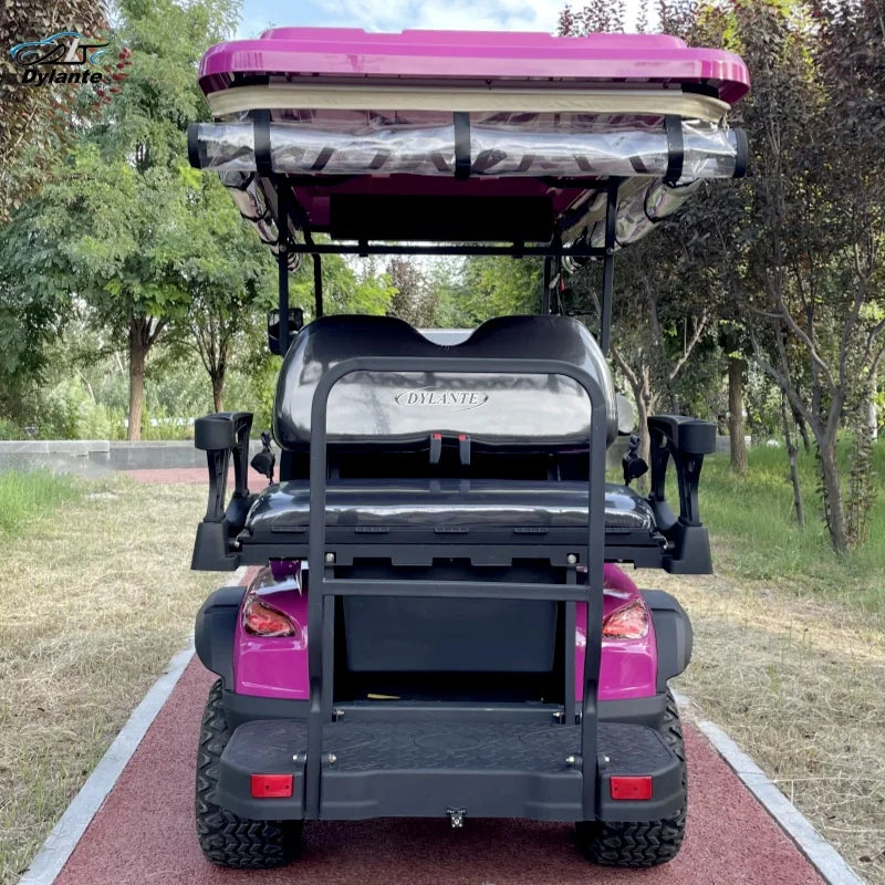 2026 Hot Sale Electric Model 48V AC Motor Golf Cart Custom Gas Driven 2+2 Seat With Folding Back Seat Off-road Hunting Car