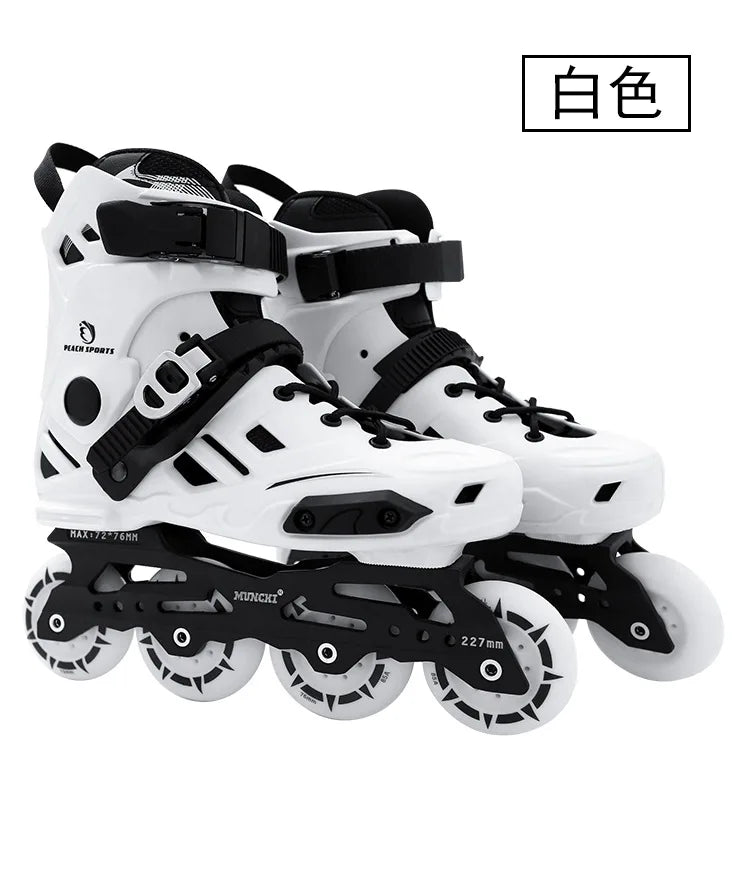 Adult Professional Inline Roller Skates – Single Row Flat Skates for Men & Women