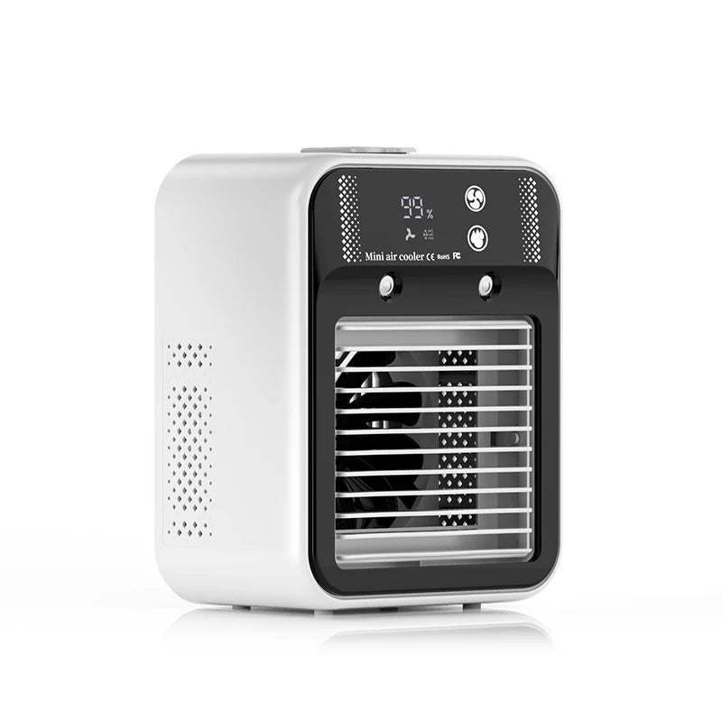 Portable Mini Air Conditioner – Fast Cooling Ultrasonic Nano Mist LCD Display Rechargeable Outdoor Cooler
