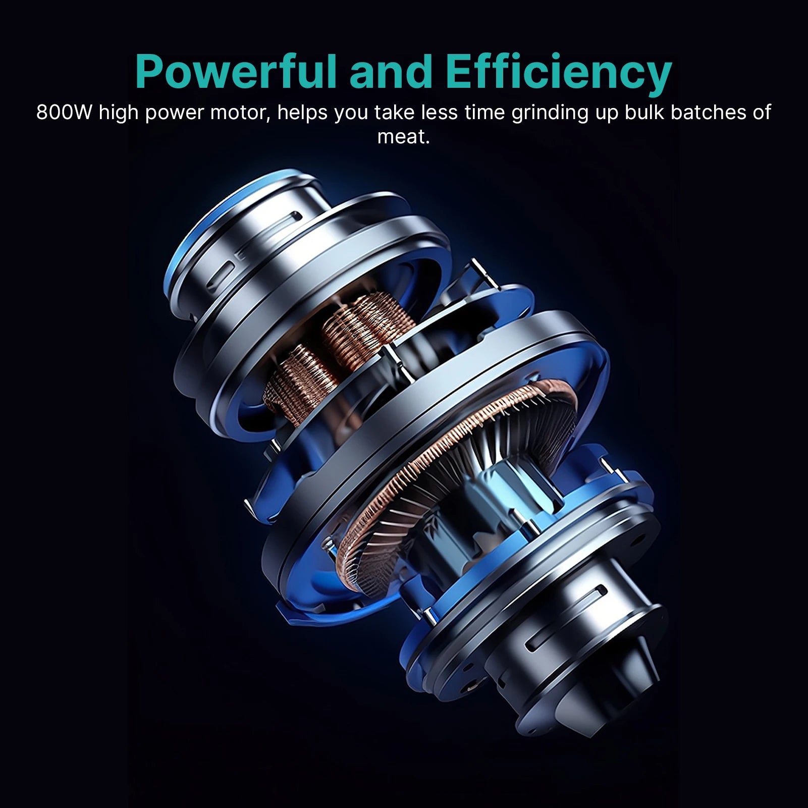 800W Electric Meat Grinder — One-Button Operation, Food-Grade Aluminum with Sausage Attachment
