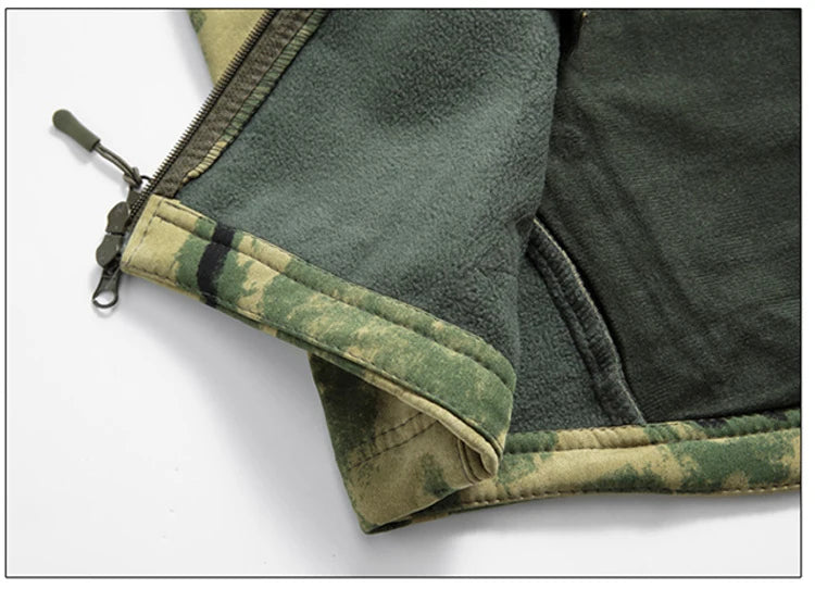 Men's Soft Shell Tactical Fleece Hooded Jacket