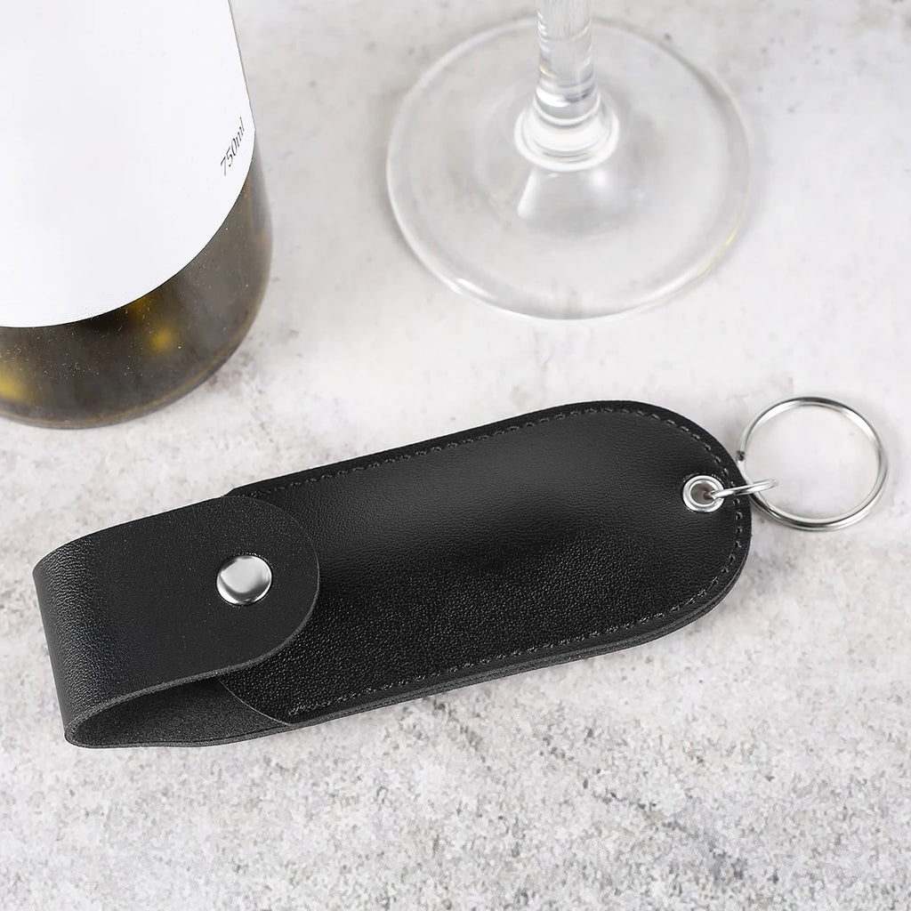 Mini PU Leather Pepper Spray Pouch — Flip-Top Holder with Keychain Clip for Women's Self Defense
