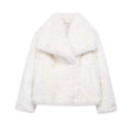 Women's Oversized Faux Fur Jacket – Single-Breasted Elegant Warm Coat