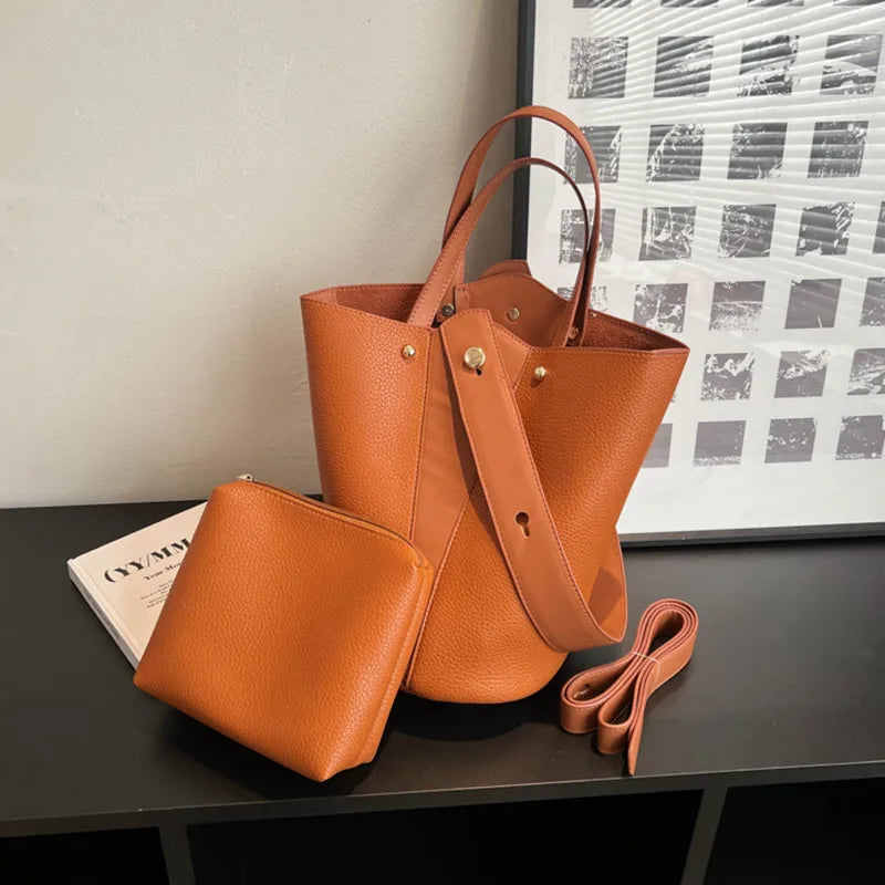 Luxury PU Bucket Bag – Trending Crossbody Shoulder Tote for Women 2026