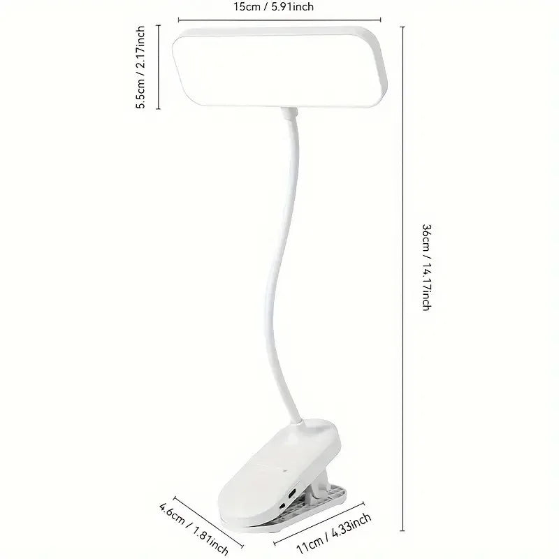 Clip-On LED Desk Lamp with USB Charging – Dimmable Touch Light for Dorm, Bedroom & Office