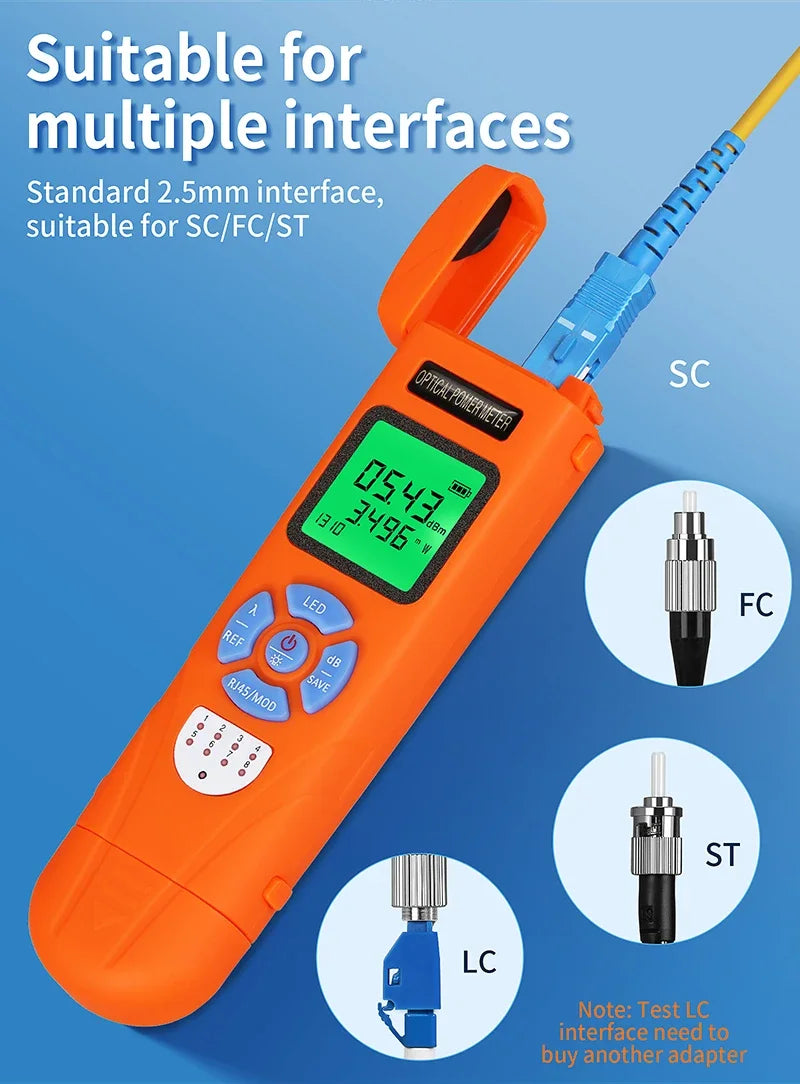 High-Precision FTTH Fiber Optic Power Meter — Digital Optical Signal Tester