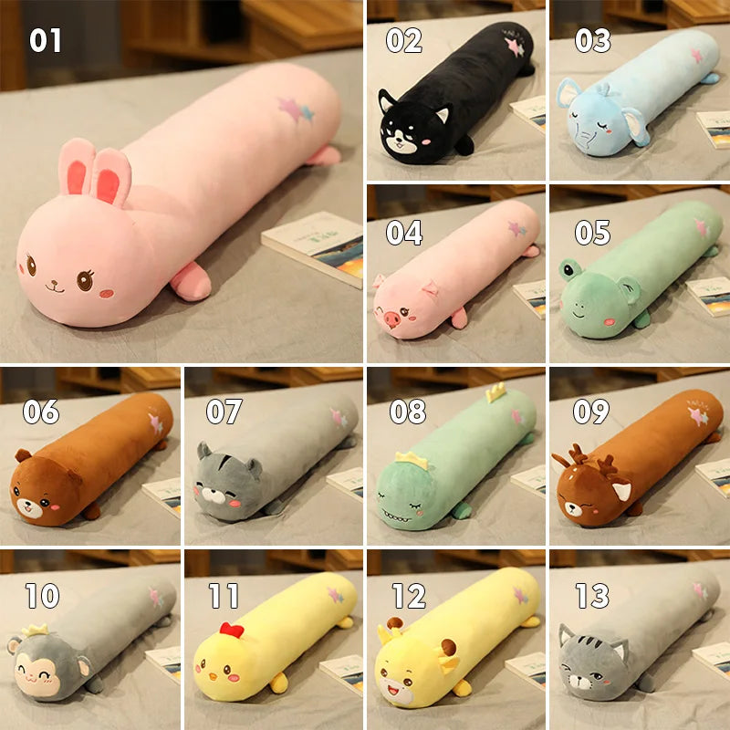 Cervical Roll Neck Pillow Cover – Soft Cartoon Print, Zipper Closure, 80–140cm