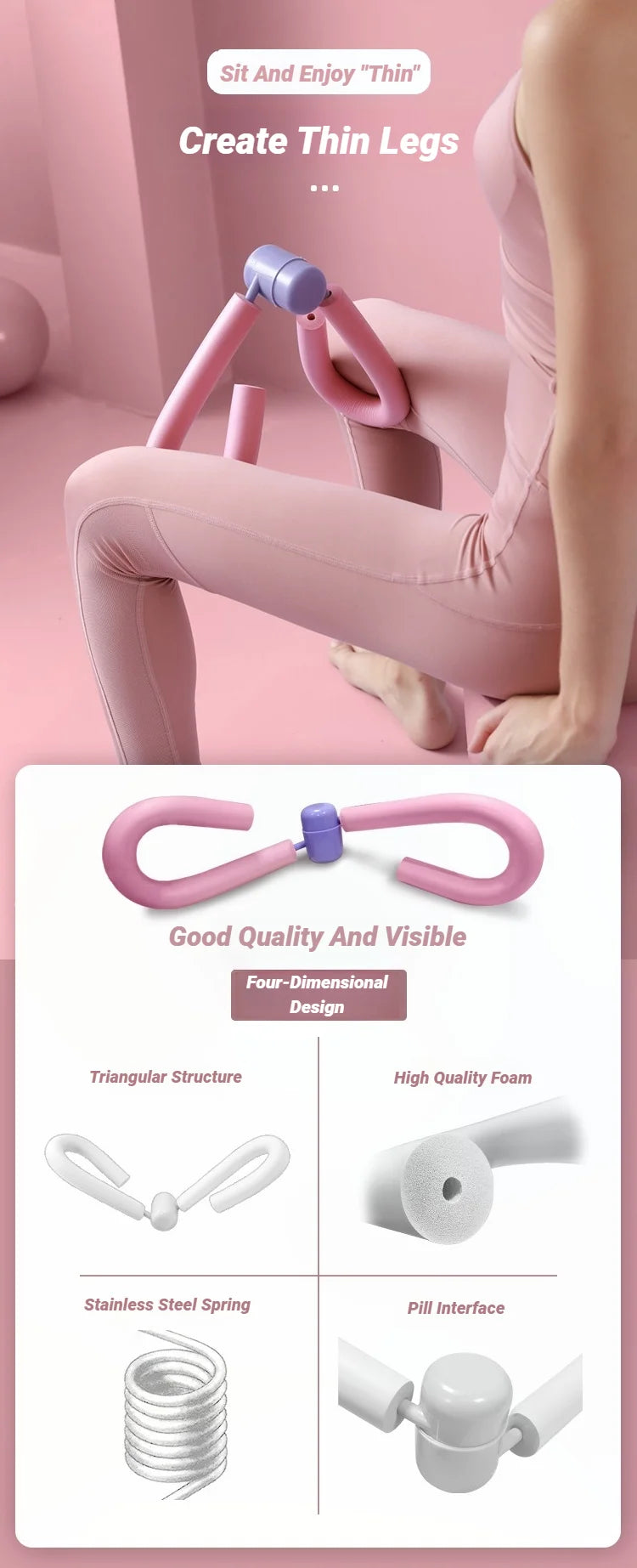 Inner Thigh & Pelvic Floor Trainer – Leg Clamp Fitness Equipment for Women, Slim Thighs & Tightening at Home