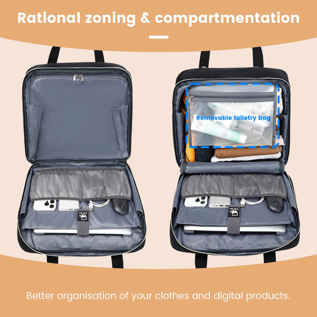 Rolling Laptop Briefcase – Waterproof 2-Wheel Business Luggage