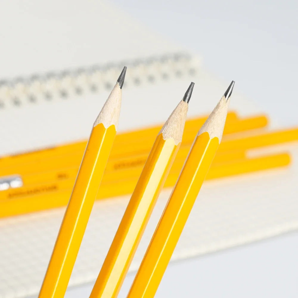 Yellow HB Wooden Pencils with Erasers