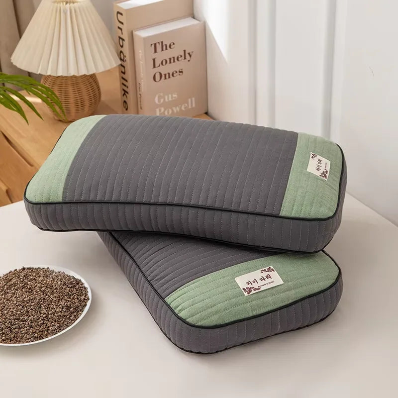 Buckwheat Pillow – Traditional Sobakawa Organic Cotton Standard Size, Cool Sleep Support