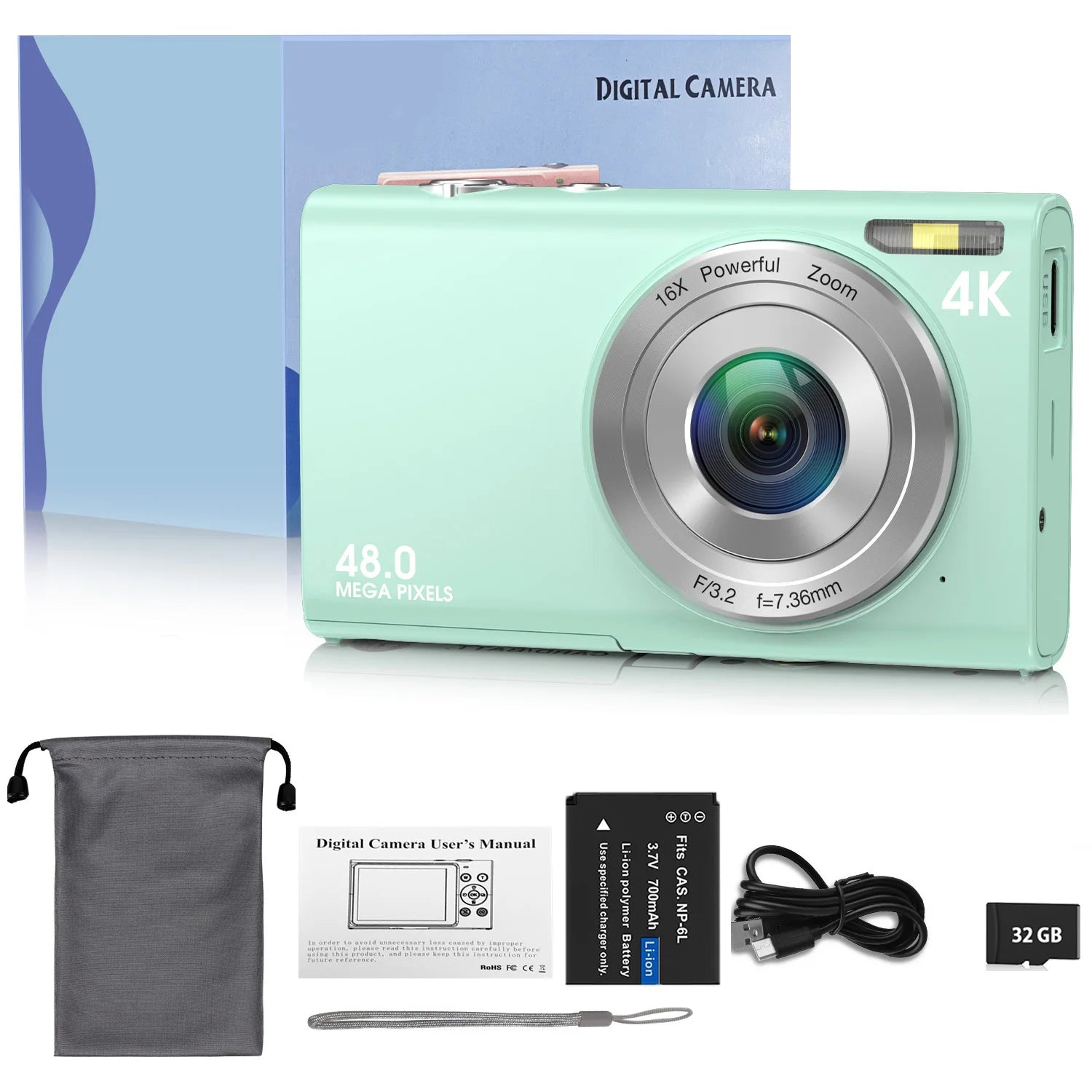 4K Digital Autofocus Vlogging Camera — 48MP with 2.8" Screen for Kids & Adults
