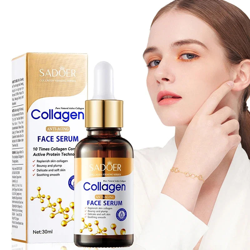 3-Piece Collagen Face Serum Skincare Set — Firming Moisturizing Nourishing Facial Essence
