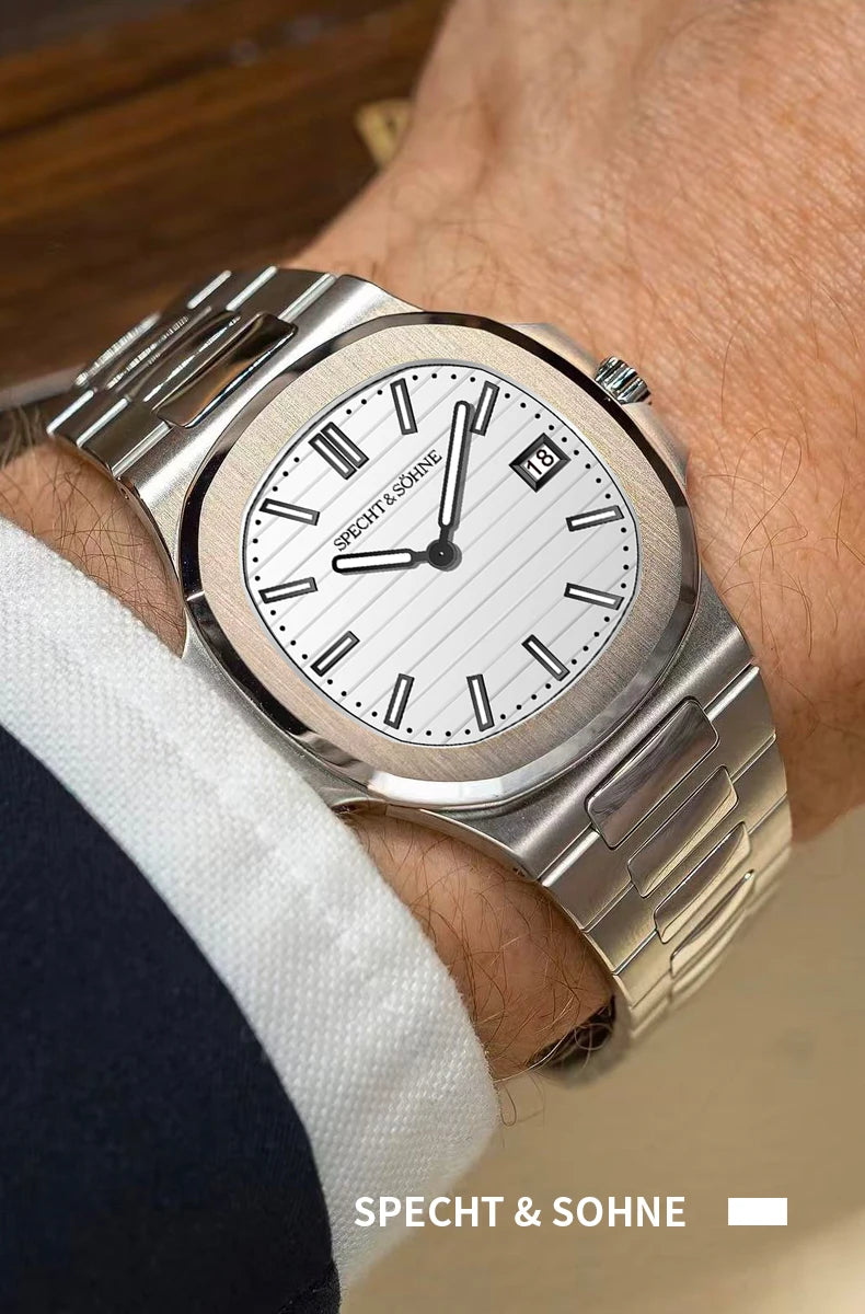 Specht & Söhne Men's 40MM Slim Quartz Watch | Sapphire Crystal 50M Waterproof Classic 5711