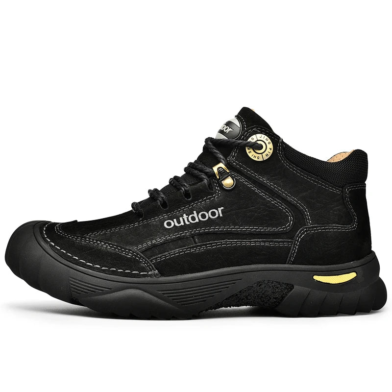 Men's Cow Leather Lace-Up Ankle Boots