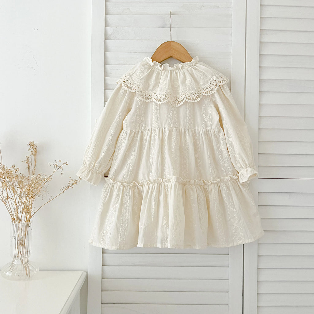 Ruffle Trim Lace Collar Baby Girls Dress — Sweet Princess Party Dress