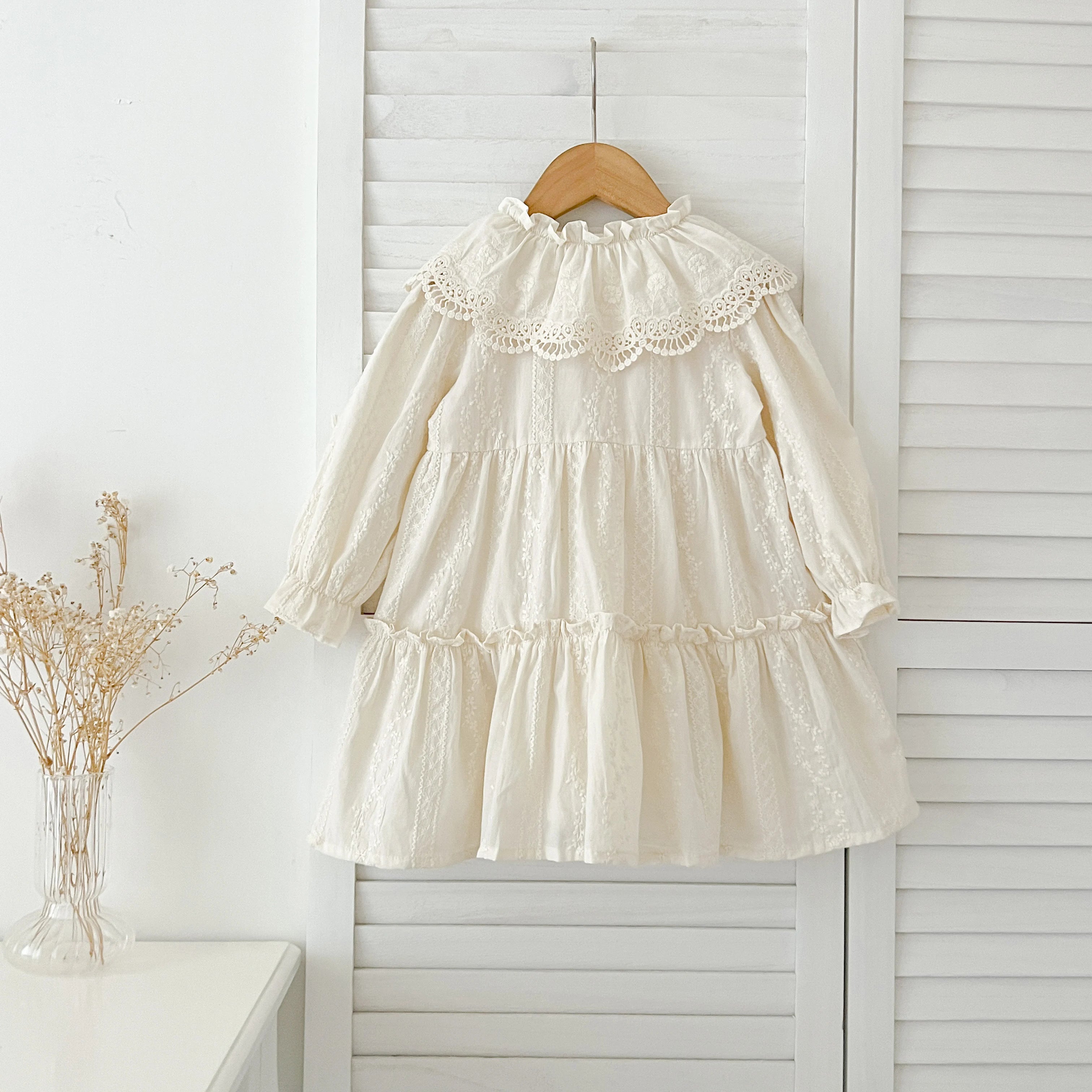 Ruffle Trim Lace Collar Baby Girls Dress — Sweet Princess Party Dress