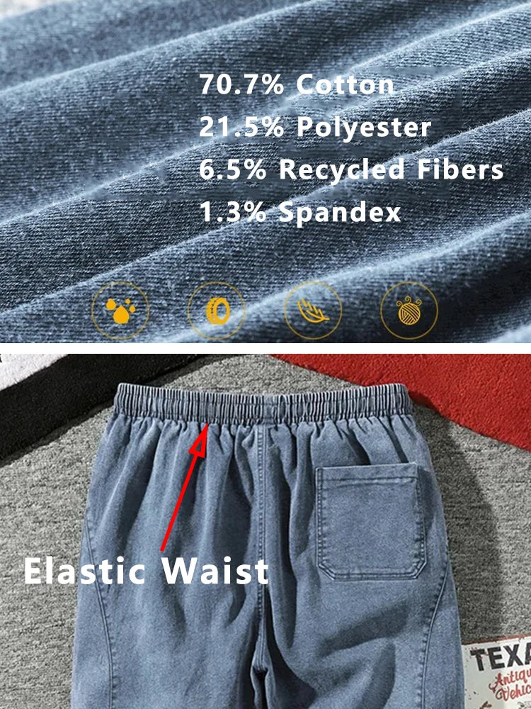 Men's Baggy Cargo Denim Jogger Pants — Streetwear Harem Jean Trousers Plus Size