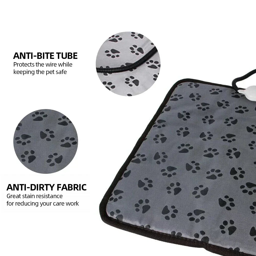 Winter Pet Heating Blanket – Waterproof Wearable Heated Cat & Dog Mattress, Indoor Warming Pad