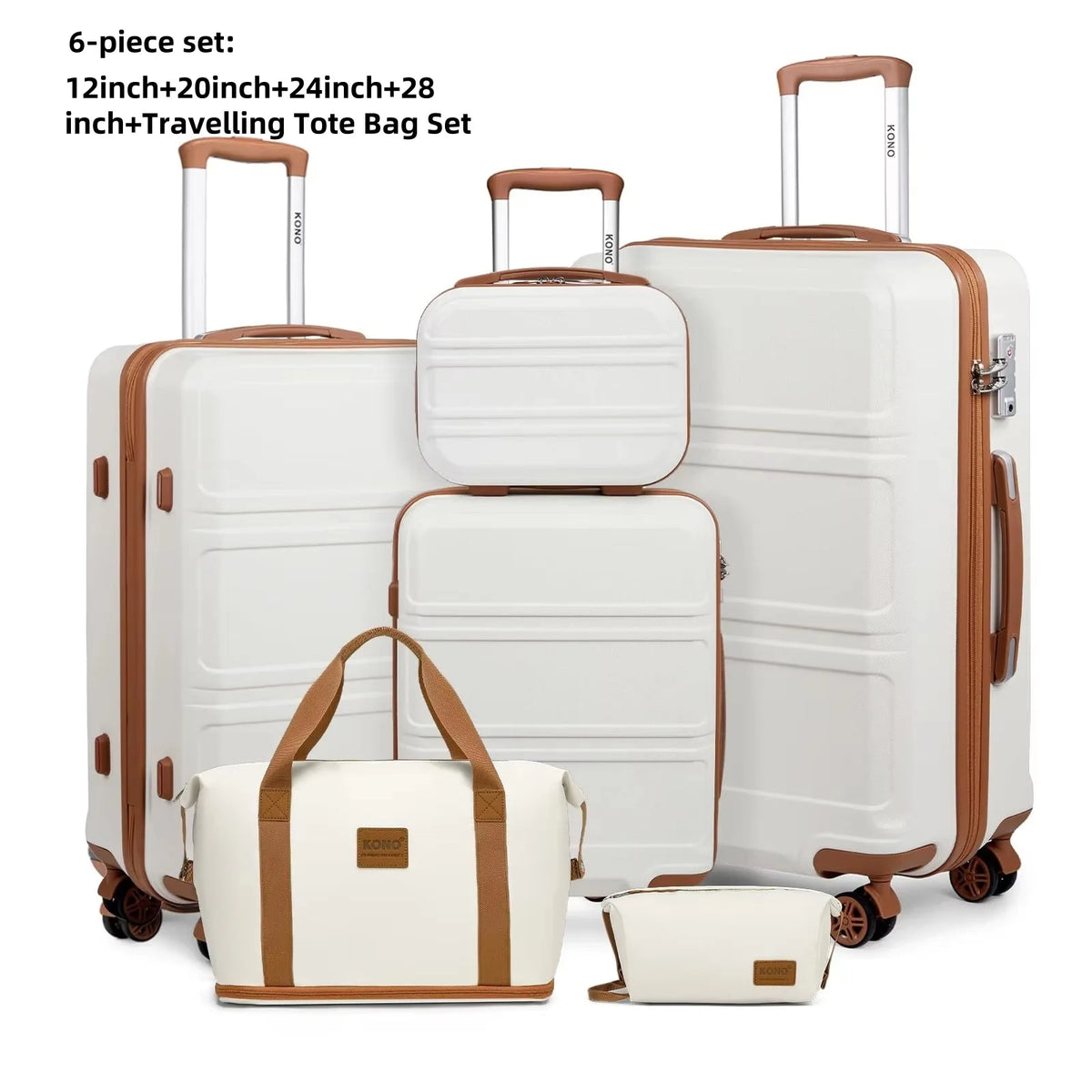 Kono ABS Luggage Set – TSA Lock & Spinner Wheels