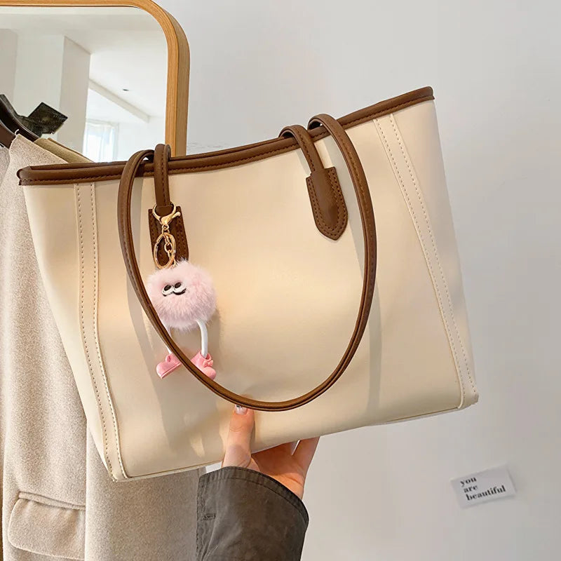 FXZLLQ Korean Style PU Leather Underarm Tote Shoulder Bag – Versatile Casual Handbag for Women Daily Use