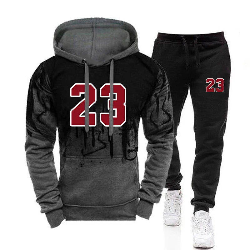 Men's Casual Hoodie & Sweatpants Set – Comfortable Autumn Winter Daily Sport Jogger Suit