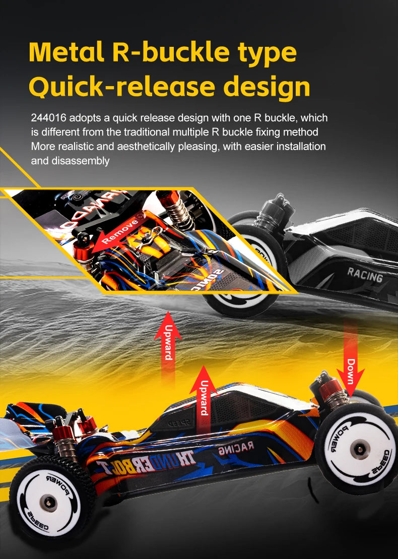 WLtoys 244016 V2 1:24 Scale 2WD RC Racing Car with Electronic Gyro – 25KM/H 3-Speed Remote Control