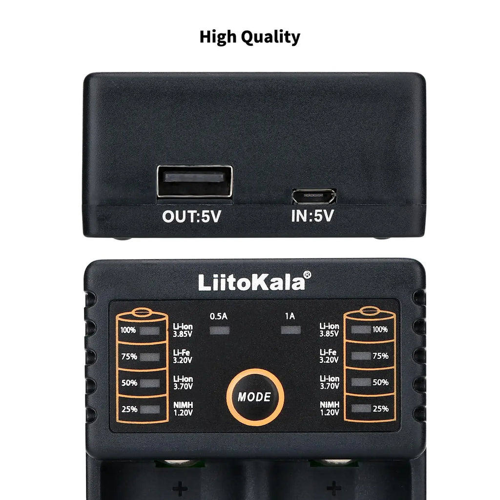 LiitoKala Lii-202 Smart Battery Charger – 18650, 21700, 26650, 14500 NiMH & Li-ion Universal Charger