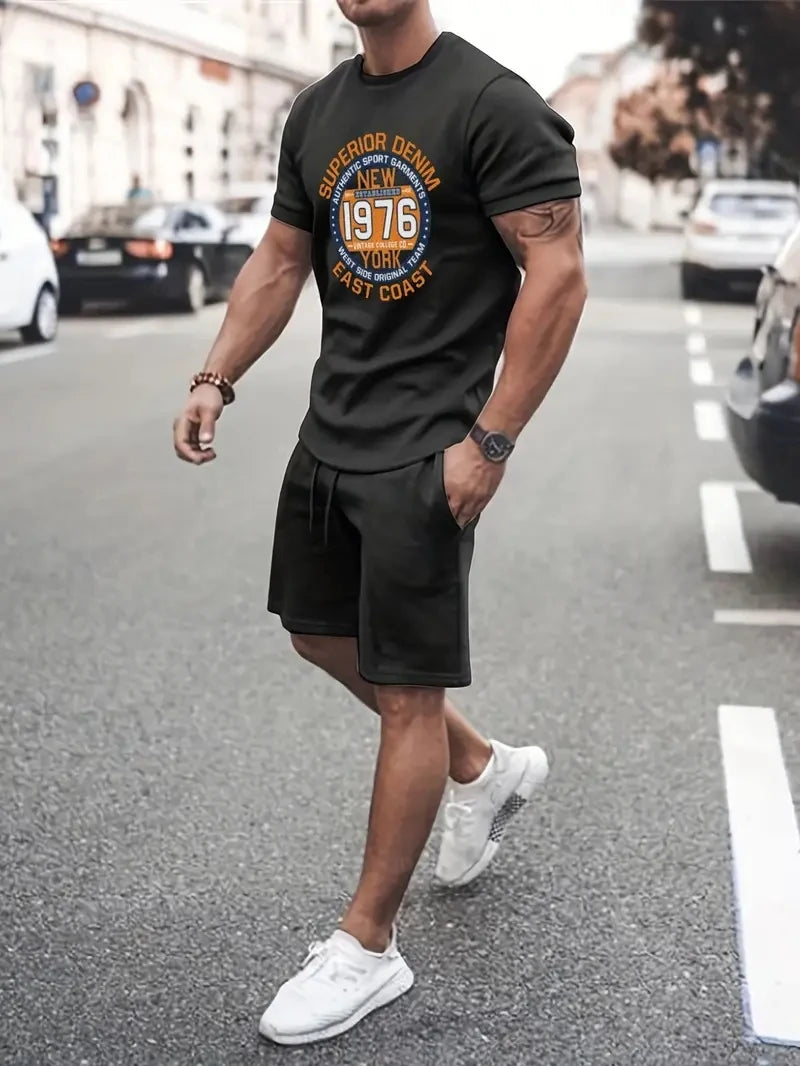 Men's Plaid Print Polo Shirt & Drawstring Shorts Summer Set – 3D Style 2-Piece