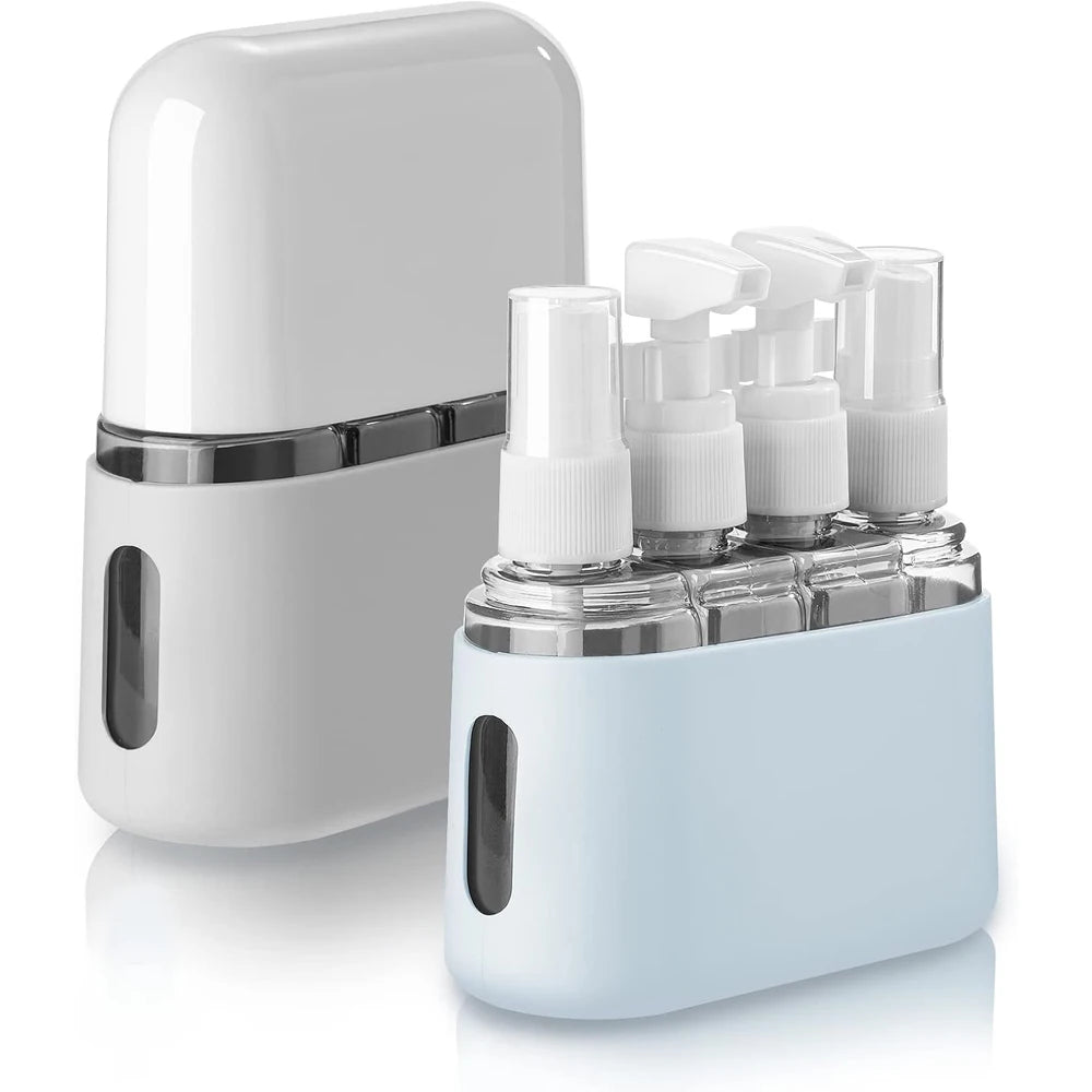 4-in-1 TSA-Approved Leak-Proof Refillable Travel Toiletry Bottles Kit – Airplane Carry-On Accessories