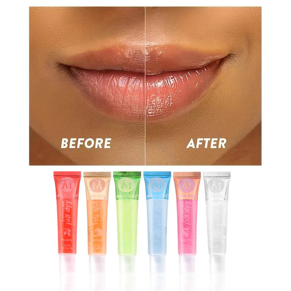 6-Piece Fruity Lip Gloss Set — Hydrating Glossy Clear Lip Gel