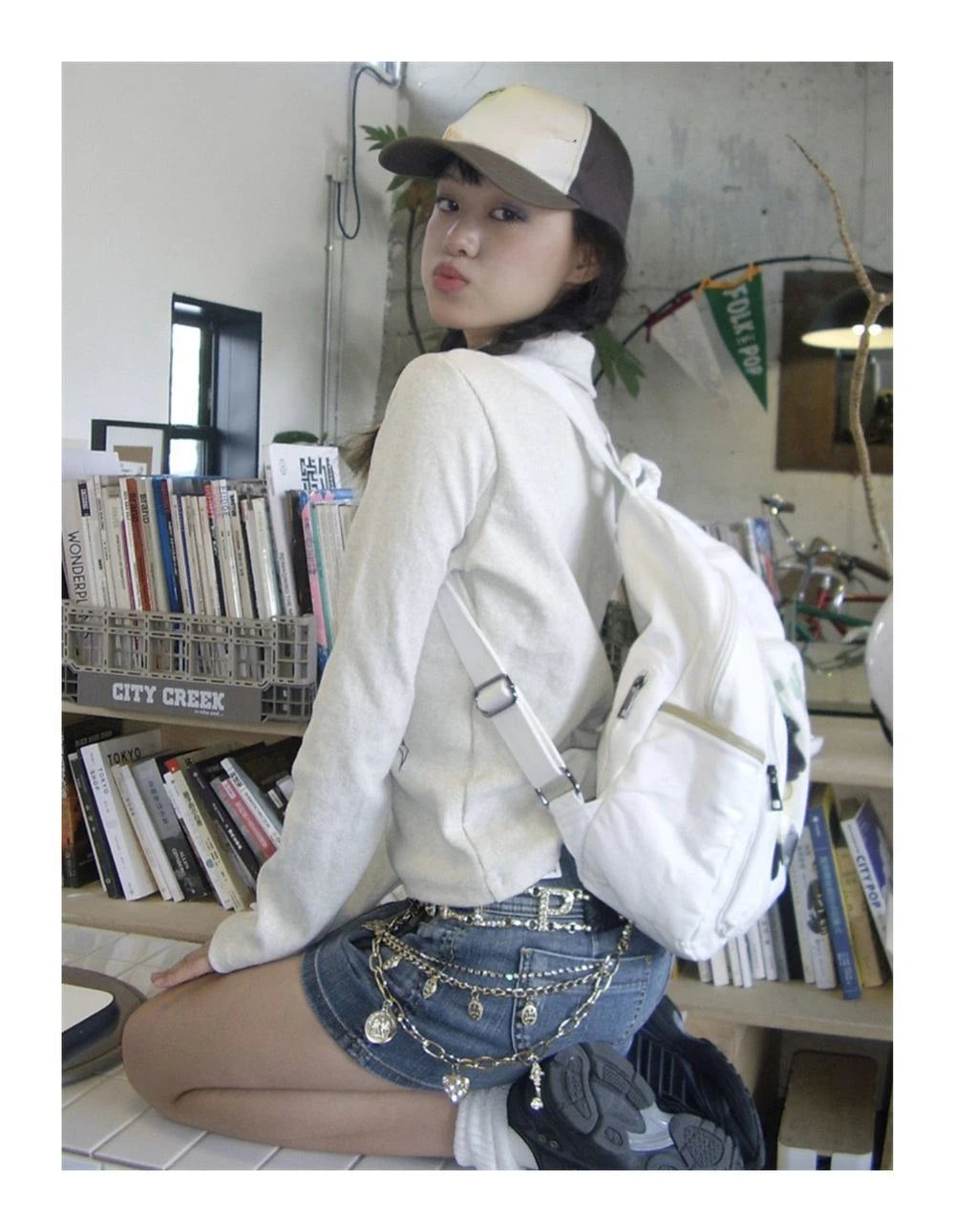 Y2K Aesthetic Cute Sheep Canvas Backpack – Japanese Cartoon School Bag for Women