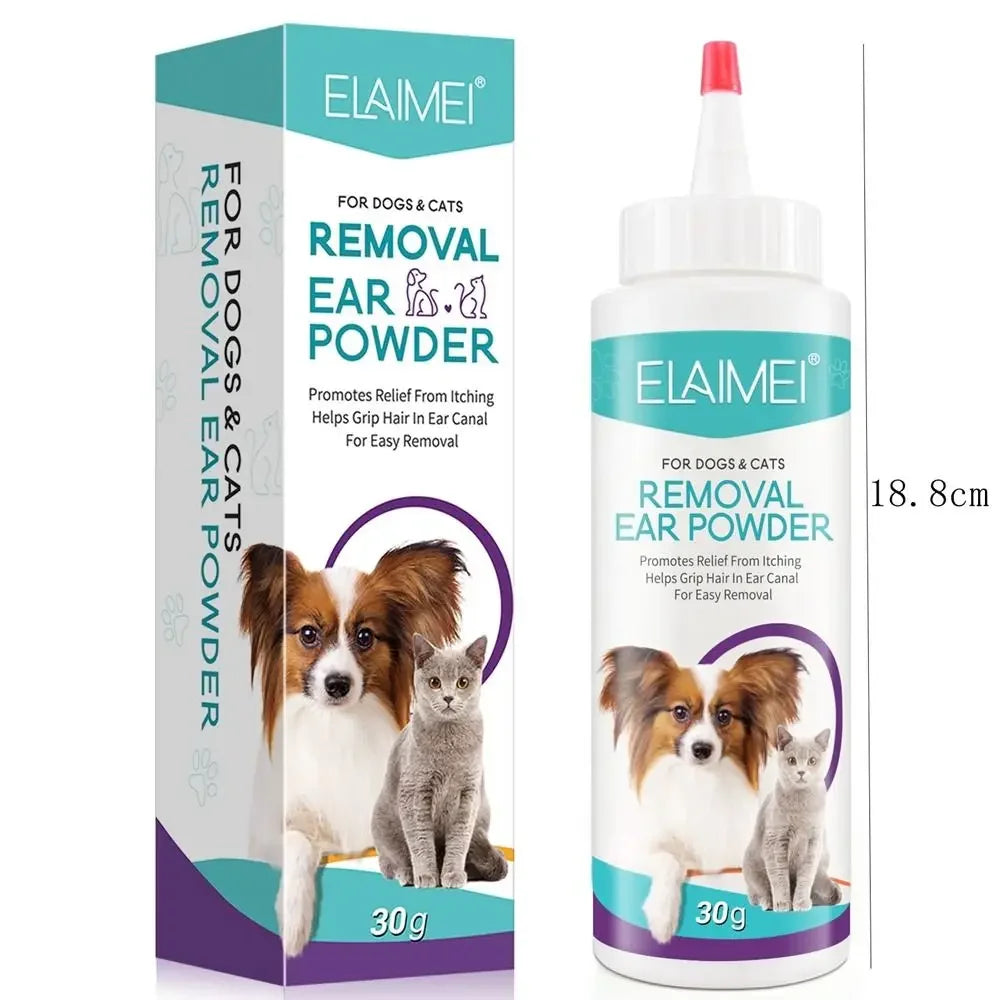 Healthy Ears, Happy Pets — Pet Ear Powder for Dogs & Cats | Ear Hair Removal, Anti-Bacterial, Reduces Mites & Inflammation, 30g