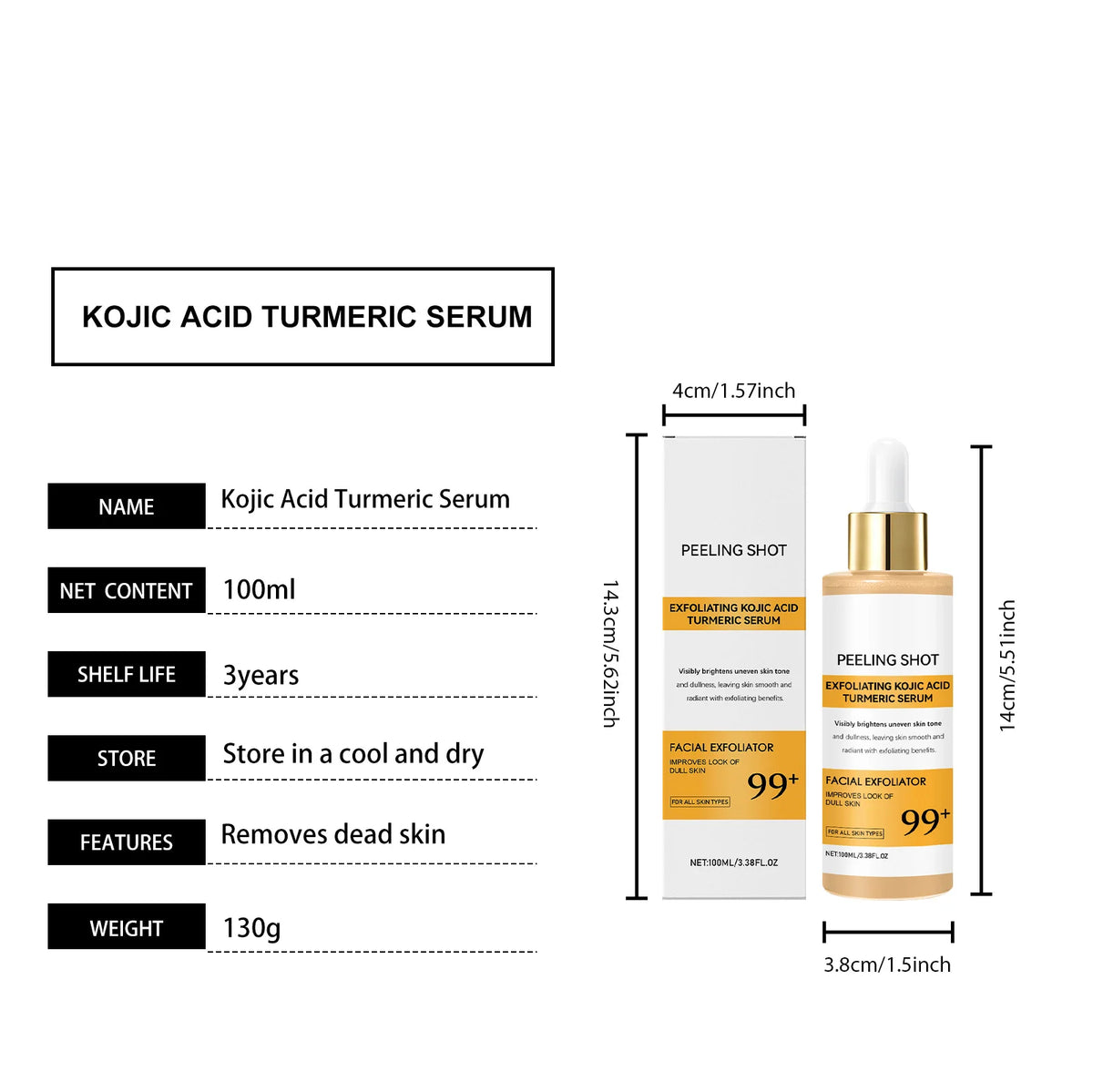 Kojic Acid & Turmeric Brightening Spray & Serum – Exfoliating, Hydrating & Firming Skin Care