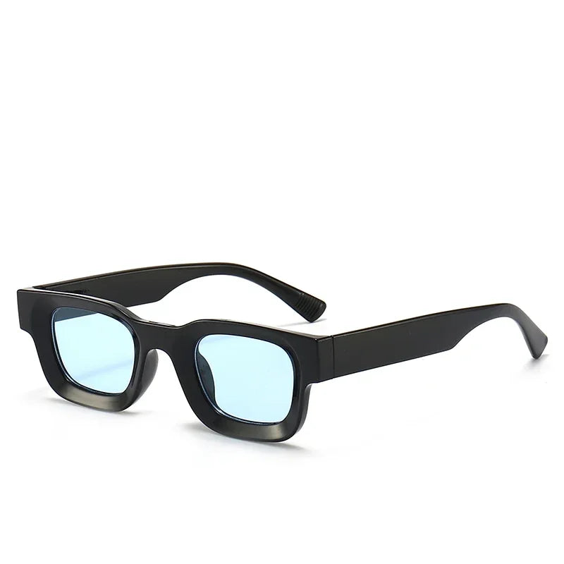 Small Rectangle Thick Frame Sunglasses | UV400 Unisex Square Shades for Men & Women
