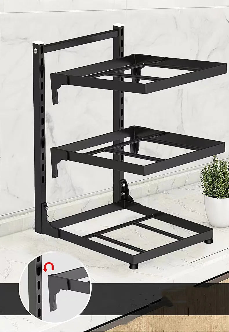 Multi-Layer Kitchen Sink & Stovetop Storage Rack — Adjustable Pot & Cooker Organizer