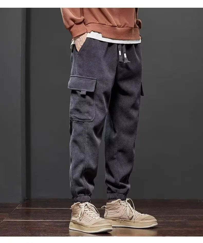 Men's Elastic Waist Straight Harem Jogger Pants — Relaxed Fit Casual Trousers