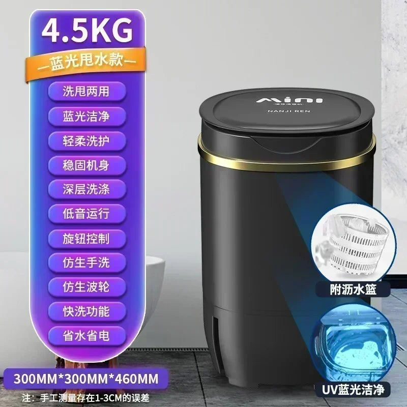 Semi-Automatic Household Mini Washer-Dryer Combo — Portable Washing Machine for Apartments, Dorms & Small Spaces