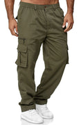 Men's Multi-Flap Pocket Straight Pants — Utility Casual Trousers