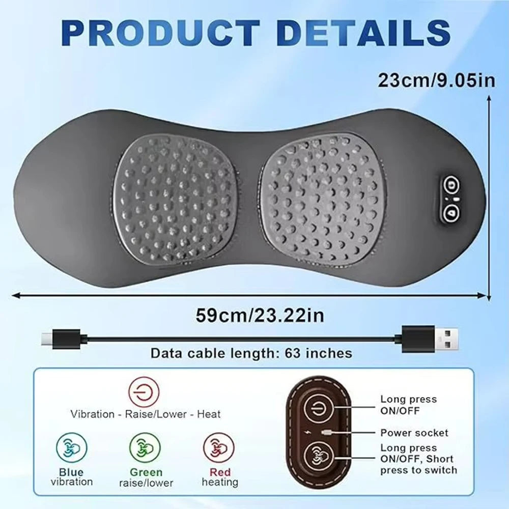 Heating Vibration Back Pillow Massager – Lumbar Support Cushion for Sleep & Maternity