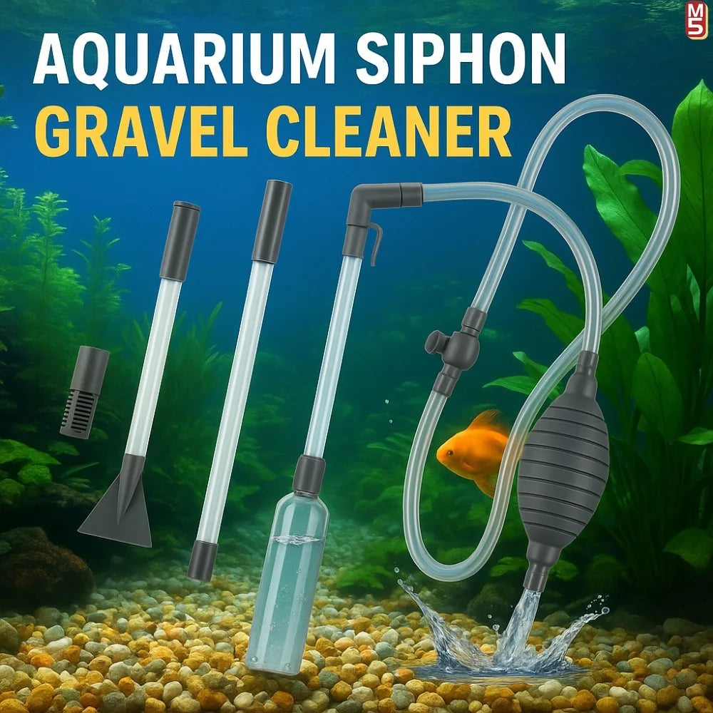 Aquarium Siphon Vacuum Cleaner Tool Set – Fish Tank Gravel & Sand Cleaning with Extension Tube