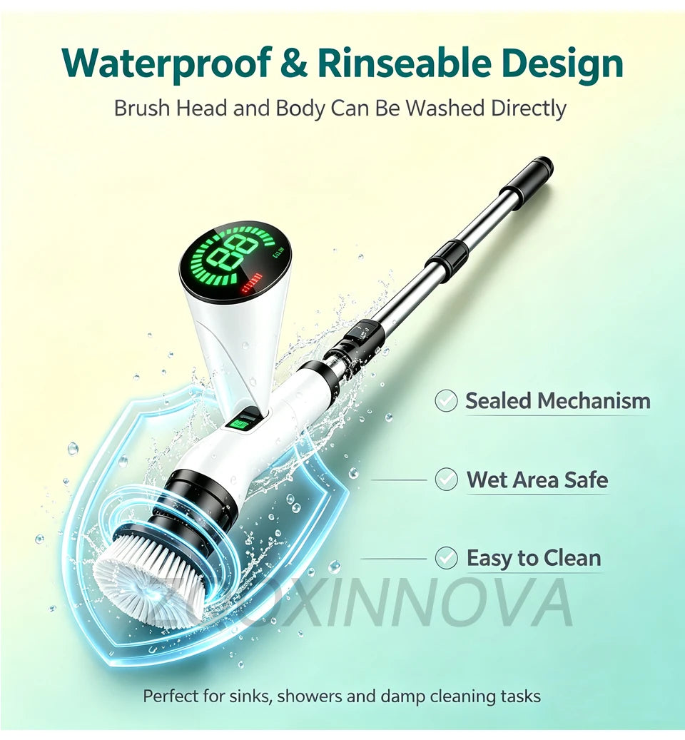 Cordless Multipurpose Spin Scrubber – Electric Cleaning Brush for Kitchen, Bathroom, Toilet & Broom